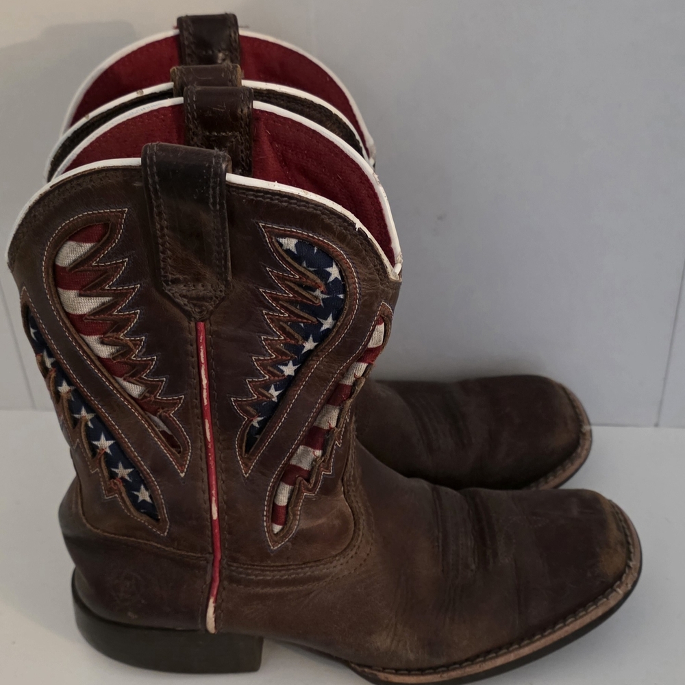 Ariat American Flag Design Cowboy Boots